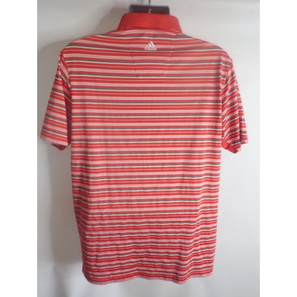 Adidas Climacool shirt Mens M Red Stripe Golf Classic Short Sleeve - Picture 4 of 5